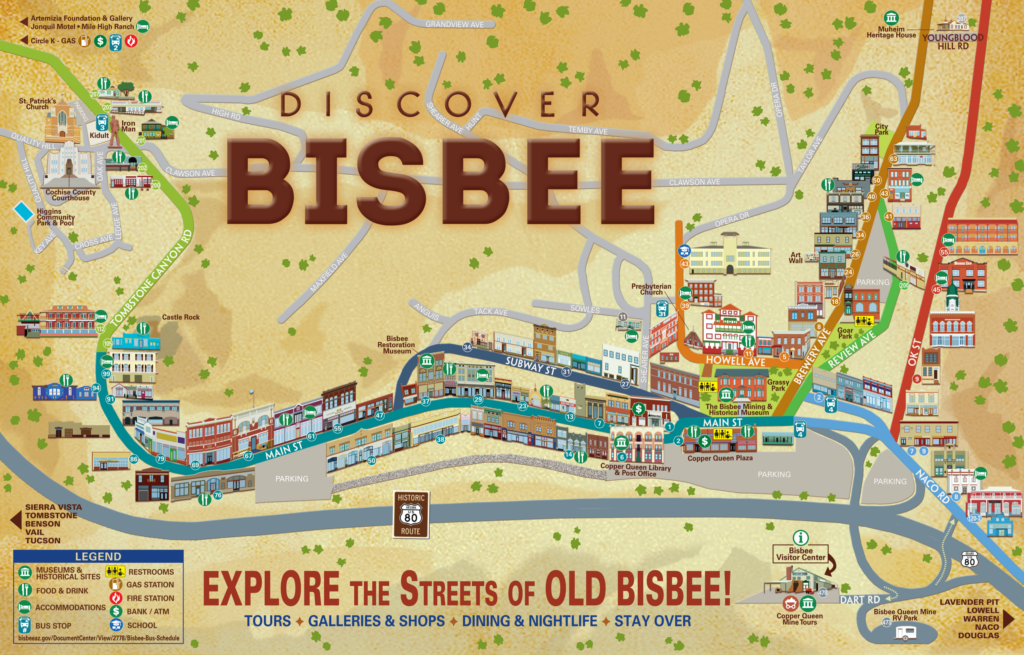 Old Bisbee page 2 of 4 for the Discover Bisbee brochure and map