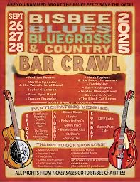 poster for Bisbee Blues Bluegrass Country Bar Crawl 2025